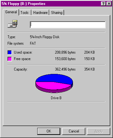 Free Space Display for 5.25" Disk
